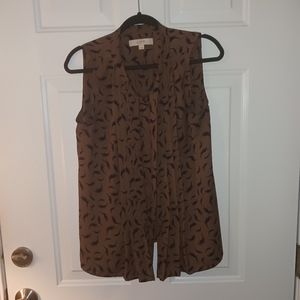 Loft Women's  Sleeveless Blouse Tan and Black Size M